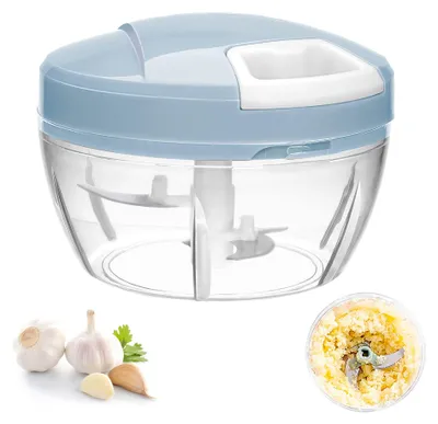 Hand-Häcksler 500 ml, Zwiebelschneider, Edelstahlmesser