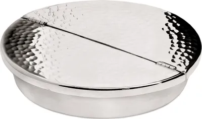 Produktbild von Klapp-Aschenbecher Madras, gehämmert, schwerversilbert, Durchmesser 13 cm, Höhe 2,5 cm