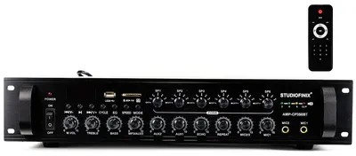 Productafbeelding van Bluetooth-versterker 350 W, 6 zones, 70 V, 3 microfooningangen