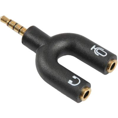 Obrázek produktu pro SENCOR SAV 188-000 Redukce 3,5 jack vidlice 4 Pólová na 2x jack zásuvka 3 pólová (redukce na sluchátka pro notebooky)