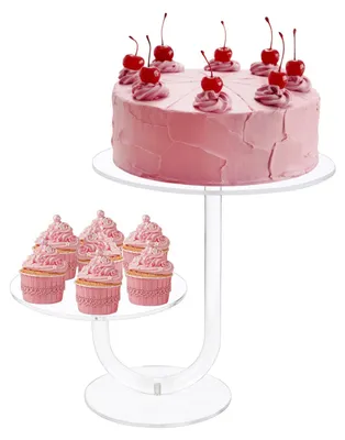 2-stufiger Acryl-Cupcake-Ständer, Dessertturm, 20,5 & 25,5 cm