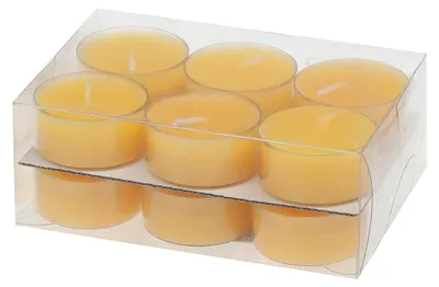 Produktbild von Teelichter in Kunststoffhülle Gelb 18/38mm, 12er-Pack