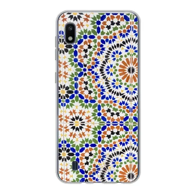 Produktbild von MuchoWow® Handyhülle Schutzhülle Hülle für Samsung Galaxy A10 Ein Mosaikdetail mit vielen verschiedenen Formen Silikon Softcase Handy Hülle - Schutzhülle