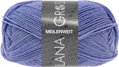 Produktbild von Lana Grossa MEILENWEIT 50 g UNI 4-fach Sockenwolle mit 80 % Schurwolle 210 m Farbe 1414 - Veilchenblau