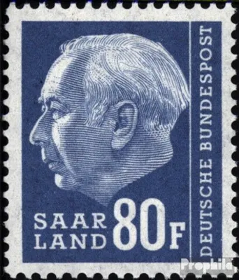Produktbild von Briefmarken Saarland 1957 Mi 424 postfrisch Bundespräsident Heuss (II)