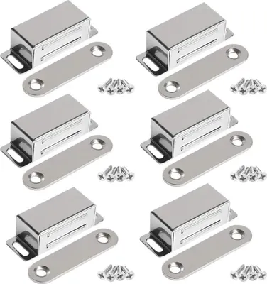 Produktbild von Magnetschnäpper Schranktür Magnet -  Magnetverschluss Türmagnete Türschließer Türmagnet Möbelmagnet, Edelstahl 10KG Stark Schrankmagnete für Schranktüren Schubladen Balkontür Möbel (6 Stück)