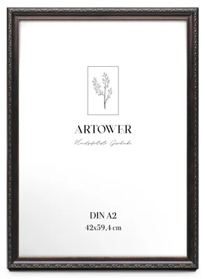 Produktbild von Artower Barock Bilderrahmen Braun DIN A2 42 x 59.4 cm Große Vintage Antik Fotorahmen mit Acrylglas – Kunststoff Rahmen für Foto, Poster, Kinderzeichnungen, Fotowand, Collage Wand Deko – Größe DIN A2 (