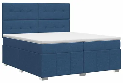 Obrázok produktu pre vidaXL Box spring posteľ s matracom s čelom modrá 200 x 200 cm látka