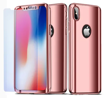 Obrázek produktu pro NALIA 360° pouzdro na mobilní telefon pro Apple iPhone XS Max, Full Cover & Protective Glass Case Rose Gold