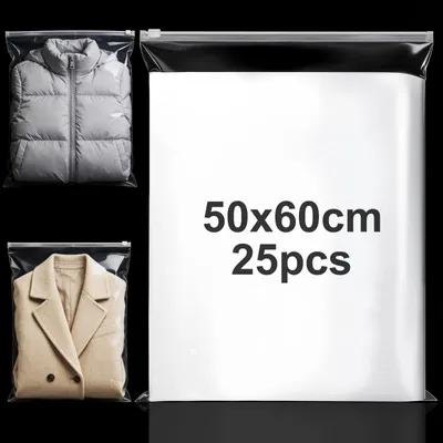 Obrázok produktu pre Solidchoice – Priehľadné uzatvárateľné vrecká (ziplock), 50 x 60 cm – 25 kusov