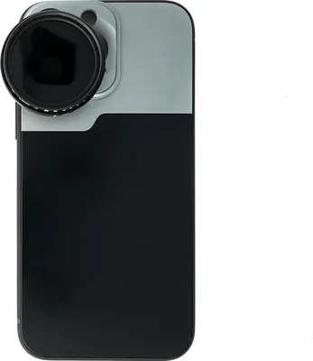 Produktbild von SYSTEM-S ND Vario Filter 37 mm 2 bis 4000 Neutraldichte mit Hülle für iPhone 14 Pro Max