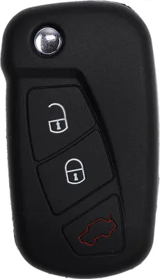 Produktbild von Auto Schlüssel Hülle Silikon Schutz Cover Schwarz kompatibel mit Ford KA 3 Tasten Klappschlüssel