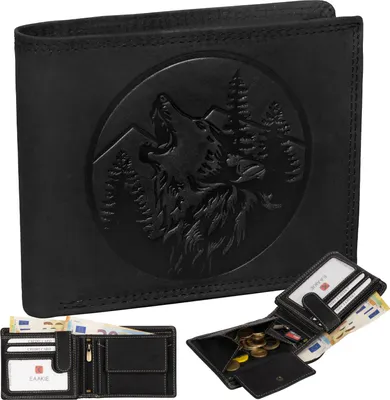 Produktbild von RFID Büffel Echt Leder Geldbörse Portemonnaie Herren mit geprägtem Motiv