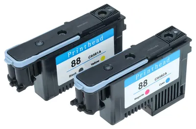 Produktbild von vhbw 2x Druckkopf kompatibel mit HP Officejet Pro L7588, L7550, L7580, L7400, L7500, K8600DN, L7000 Drucker - black/cyan/magenta/yellow 6,4 cm breit