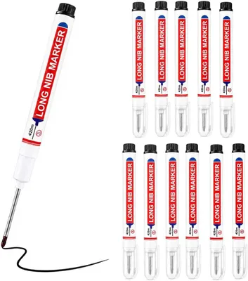 Produktbild von Tischlerstift 12 Stück, schwarz, feine Spitze 22 mm, permanente Marker Set