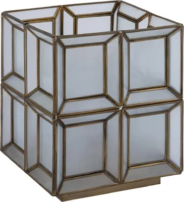 Productafbeelding van PTMD Tafel lamp Layra - 24x24x30 cm - Glas - Wit