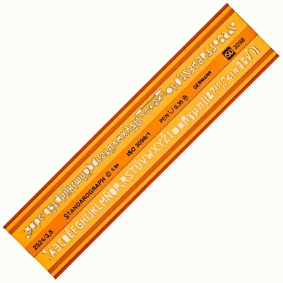 Buchstabenschablone 3,5 mm, Kunststoff, 4x18 cm