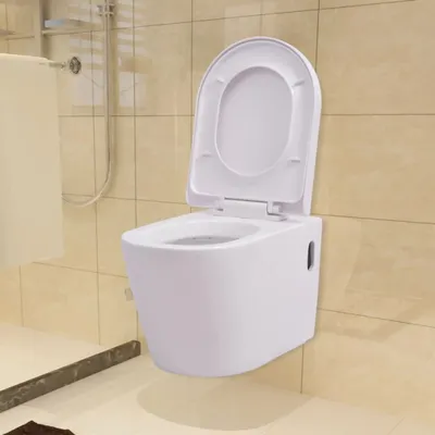 Immagine prodotto di WC a Muro con Sciacquone Nascosto in Vetroceramica Bianco