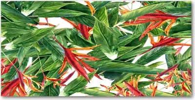 Produktbild von Tulup Glas-Bild -140x70- Wandkunst Dekorative Wand für Küche & Wohnzimmer - Blumen & Pflanzen - Blumenmuster - Grün