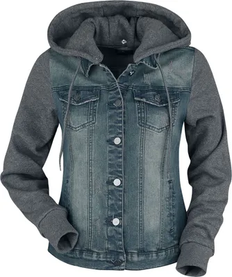 Produktbild von RED by EMP Damen blau-graue Jeansjacke mit abnehmbarer Kapuze S