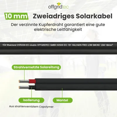 Productafbeelding van 10 mm² eenaderige zonnekabel, zwart, 20 m