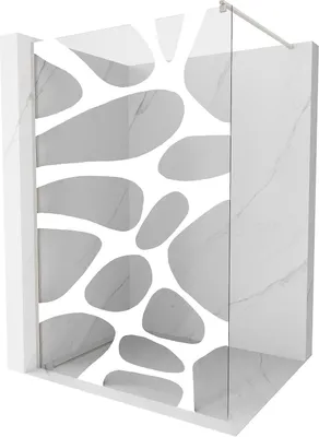 Obrázok produktu pre Mexen Kioto Sprchová stena 120 x 200 cm, biely vzor 8 mm, brúsený nikel - 800-120-101-97-97