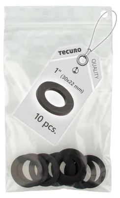 Produktbild von tecuro 10 x Gummidichtung 1" (22 x 30 x 2 mm) für Verschraubungen/Überwurfmuttern, SBR