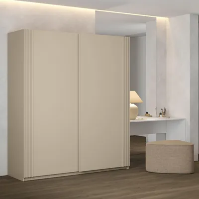 Produktbild von Masseno Schiebetürenschrank VANTE 180/210/62 cm 2-türig Schlafzimmer Schrank Kleiderschrank Beige