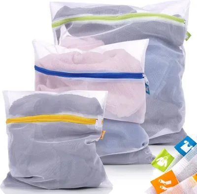 Immagine prodotto di 3 sacchetti di protezione in rete per il lavaggio di biancheria intima e indumenti