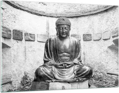 Produktbild von Bilder auf glas - Einteilig - Japanisch Buddha Statue - 120x80cm - Glasbilder - Wandbilder - Bilder - zum Aufhängen bereit - Wanddekoration aus Glas - Glas Bilder - Wandbild auf Glas - GAA120x80-4329