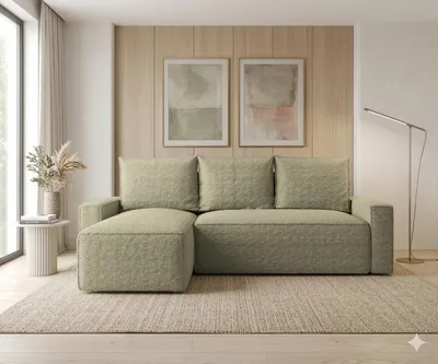 Produktbild von CORNERO Ecksofa mit Schlaffunktion HAVANA in L-Form Sofa mit Schlaffunktion und Bettkasten EckcouchEcksofa L-Form Dunkelbeige Ottomane links