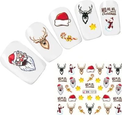 Produktbild von Tattoo Nail Art Nikolaus Weihnachten Schneemann Aufkleber Nagel Sticker