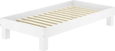 Produktbild von Holzbett breites Einzelbett 100x200 Buche Bettrahmen Futonbett mit wählbarem Zubehör V-60.87-10WRollrost inkl.