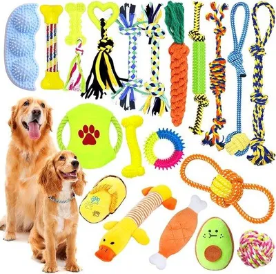 Immagine prodotto di Set di giocattoli in cotone per cani, 20 pezzi, per l'igiene dentale
