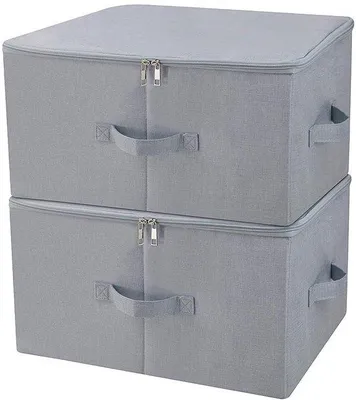 Produktbild von Aufbewahrungsboxen für Kleidung – Stoffdicht, faltbar, lichtgrau, 2 Stück