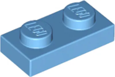 Image de 1 pièce LEGO, pièce c. 3023 en bleu moyen