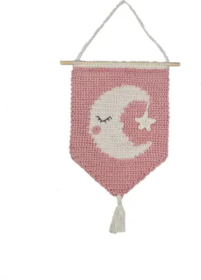 Produktbild von Hardicraft Häkelset Amigurumi "Wandhänger Mond" mit Baumwollgarn und Füllmaterial, 16x26cm, HC-40MB087