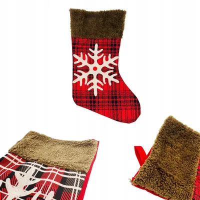 Produktbild von Weihnachtsstrumpf mit Schneeflocke für Geschenke, Deko, 43cm