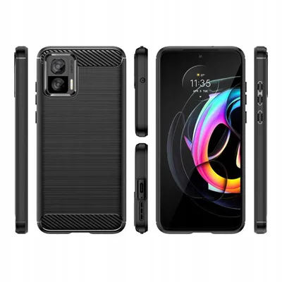 Produktbild von Techsuit Carbon Silicone Back Cover Hülle für Motorola Edge 30 Neo - Schwarz