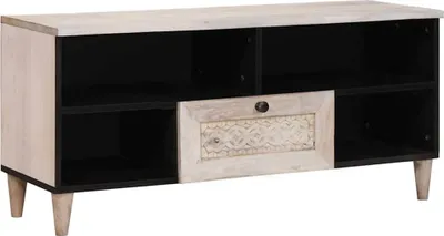 Produktbild von "Schlussverkauf" TV-Einheiten moderne - Holz Fernsehschrank - mit Schubladen Weiß 105x33x46 cm Holzwerkstoff  C13811