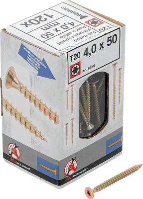 Immagine prodotto di Viti multiuso | Profilo a T (per Torx) T20 | 4,0 x 50 mm | 120 pezzi
