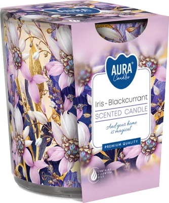 Obrázok produktu pre BISPOL Aura 22H IRYS-sklenená sviečka s vôňou čiernych ríbezlí
