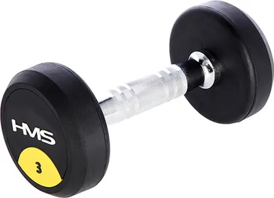 Zdjęcie produktu dla Hantla gumowa Fitness Hantla do ćwiczeń Kształt metalowo-gumowy Czarny 3kg HMS HG PRO