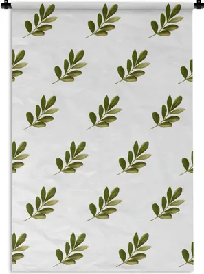 Produktbild von MuchoWow® Wandteppich Wandbehang Blätter - Muster - Grün 90x135 cm Tapisserie Dekoration Wandtuch - Baumwolle - Wandskulptur