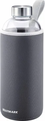 Produktbild von Westmark Trinkflasche Viva aus Glas 1 l, mit Cover, anthrazit, 5274226A