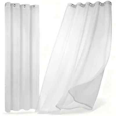 Image de Beautex Gardine Dolly, rideau transparent, disponible avec fixation à volants ou à œillets, dimensions et couleur au choix, 140x240 cm, blanc