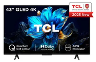 Obrázek produktu pro TCL P7K 43P7K, 109,2 cm (43"), 3840 x 2160 px, QLED, Smart TV, Wi-Fi, Metalická
