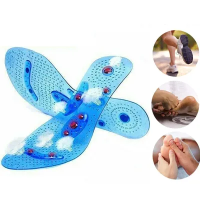 Produktbild von Magnetische Einlegesohlen Orthopädische Gel Akupressur Massage Sohlen Blau