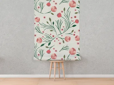 Produktbild von Coloray Fototapete 104x70 cm Latextapete Magicstick - Vintage Pfingstrose Blumen