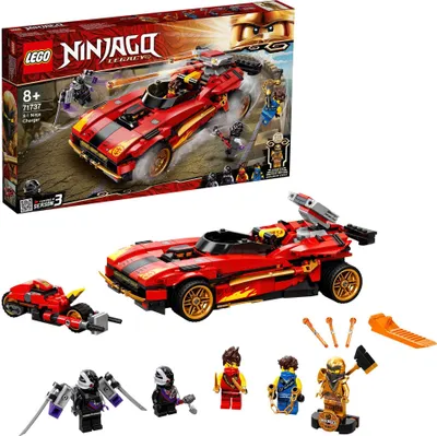 Produktbild von LEGO 71737 NINJAGO Legacy X-1 Ninja Superauto und Motorrad mit Cole als goldene Minifigur